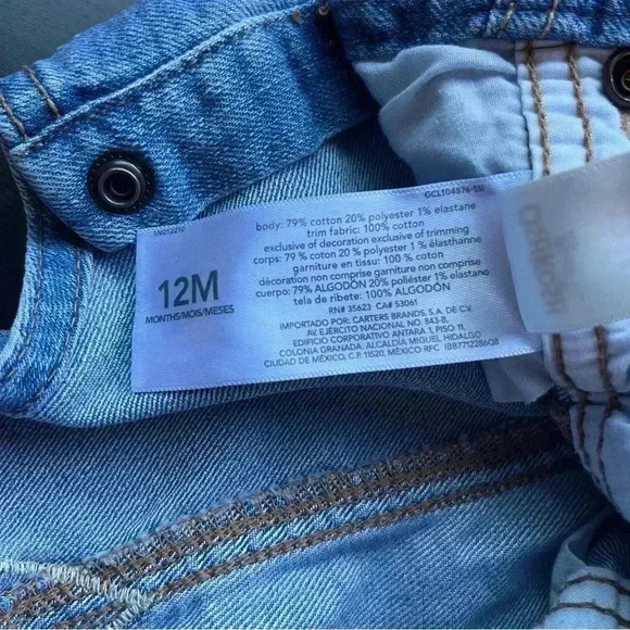 Oshkosh Denim Overalls Girls Size 12M - Picture 9 of 10